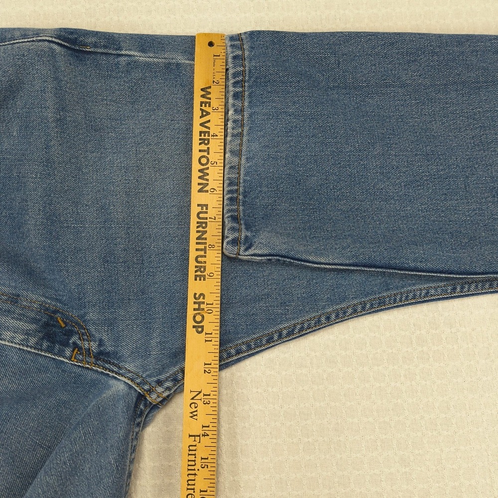 Levis 505 Mens Straight Fit Blue Denim Jeans 36x32 Medium Wash Zip Fly Classic - Picture 15 of 16